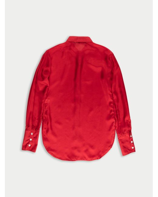La Fetiche Red Tasha Lightweight Silk Shirt