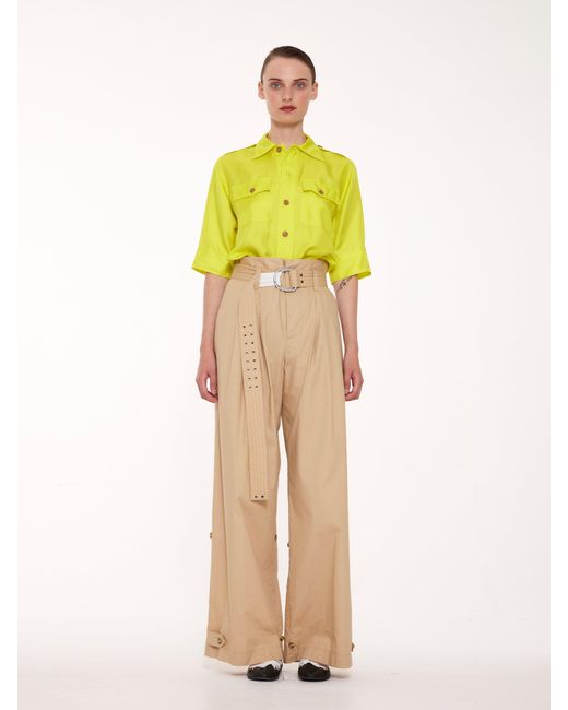 La Fetiche Yellow Alice Silk Utility Shirt