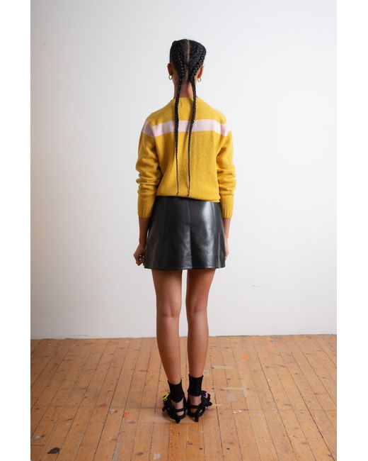 La Fetiche Yellow Nancy Lambswool Cardigan