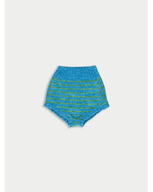 La Fetiche Blue Edie Handknitted Striped Pants