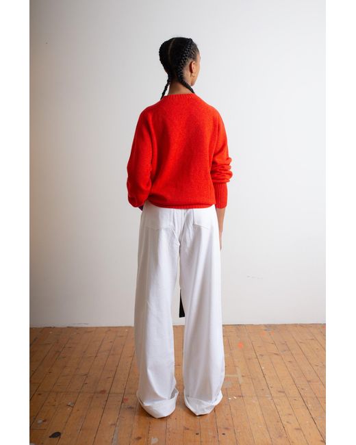 La Fetiche Red Bryan Oversized Lambswool Sweater