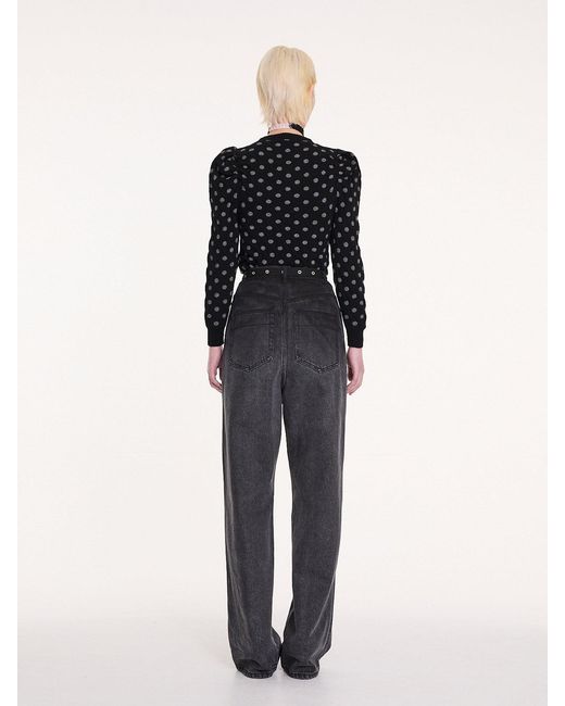 La Fetiche Black Hana Reversible V-Neck Sweater
