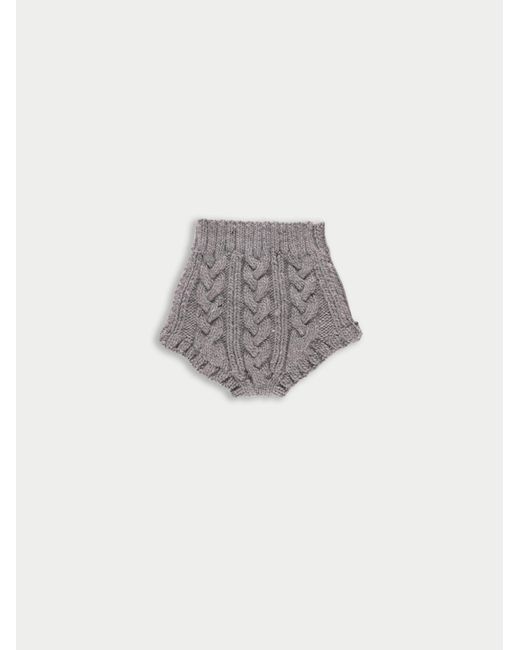 La Fetiche Gray Edie Hand Knitted Cable Pants