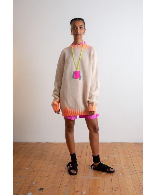 La Fetiche Natural Barney Hand Dye Oversized Menswear Sweater