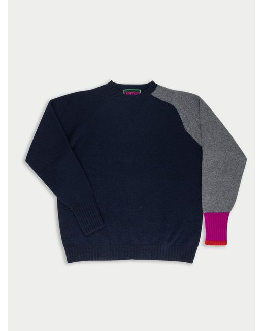 La Fetiche Blue Percy Oversized Lambswool Sweater