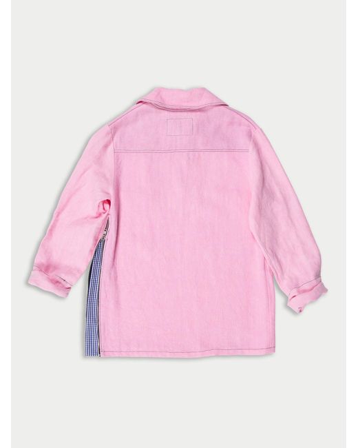 La Fetiche Pink Andre Scottish Hand Dyed Linen Overshirt