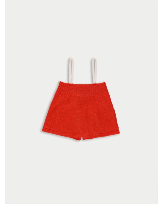 La Fetiche Red Yuki Knitted Camisole Top