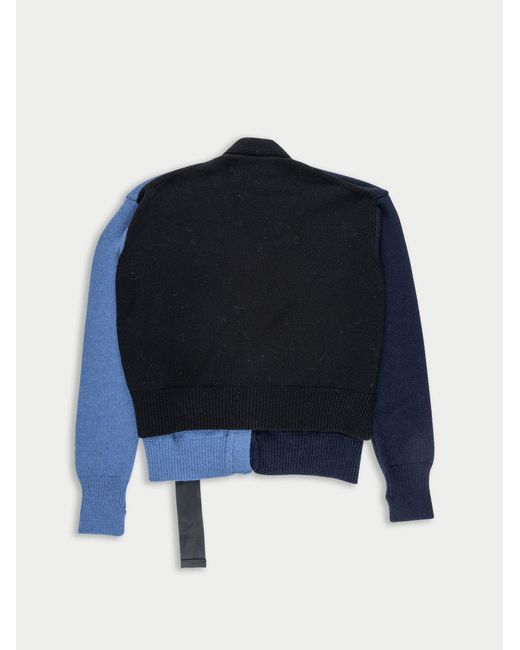 La Fetiche Blue Loulou Handframed Menswear Cardigan