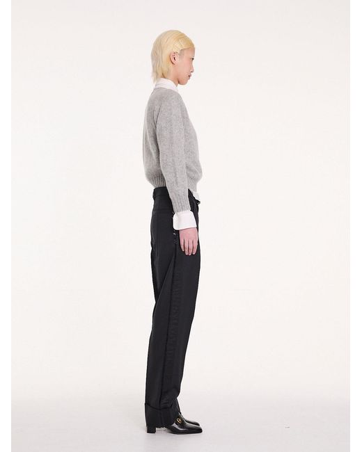 La Fetiche Gray Clark Crew Neck Shetland Sweater