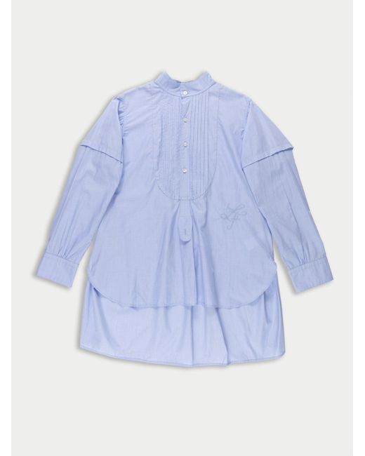 La Fetiche Blue Lou Short Traditional Over-Shirt With Lf Embroidery