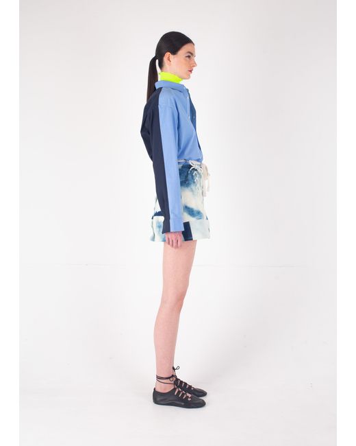 La Fetiche Blue June Colour Blocked Shirt