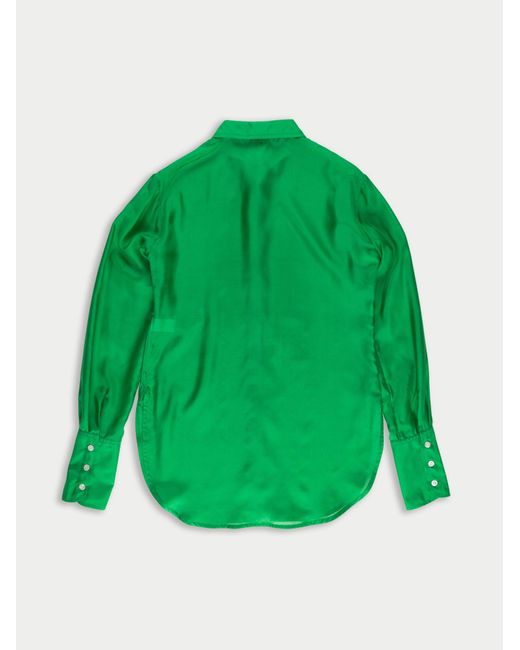 La Fetiche Green Tasha Lightweight Silk Shirt