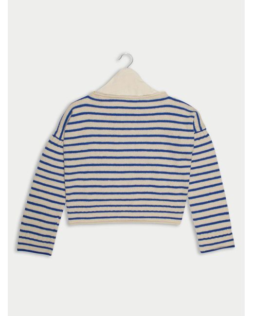 La Fetiche Blue Patti Hand-Knitted Striped Guernsey Sweater