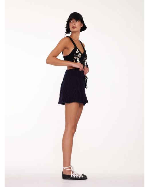 La Fetiche Blue Kat Cable A-Line Skirt