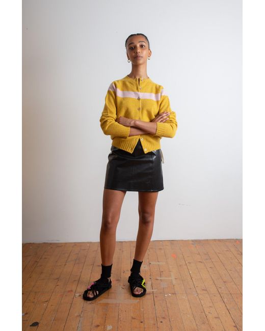 La Fetiche Yellow Nancy Lambswool Cardigan