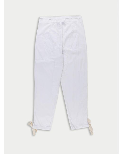 La Fetiche White Robert Cotton Patched Trousers