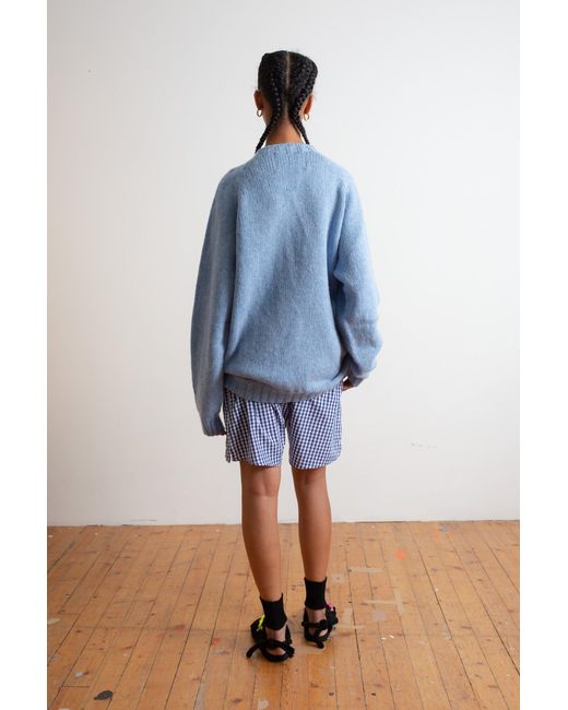 La Fetiche Blue Barney Oversized Menswear Sweater