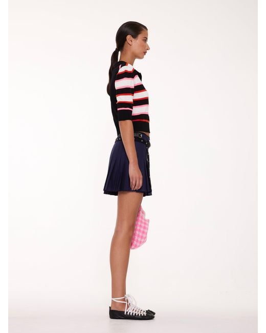 La Fetiche Multicolor Moira Striped Cropped Polo Sweater