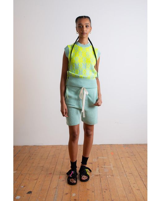 La Fetiche Blue Al Knit Knitted Shorts