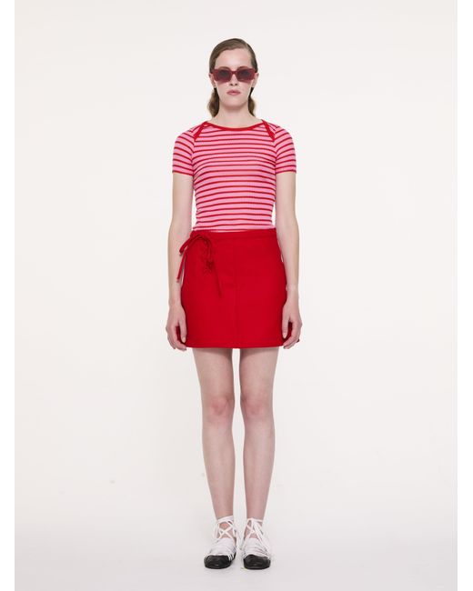 La Fetiche Pink Jaja Striped Short Sleeve Top
