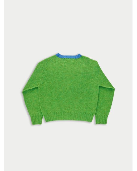 La Fetiche Green Fifi Crew Neck Shetland Sweater