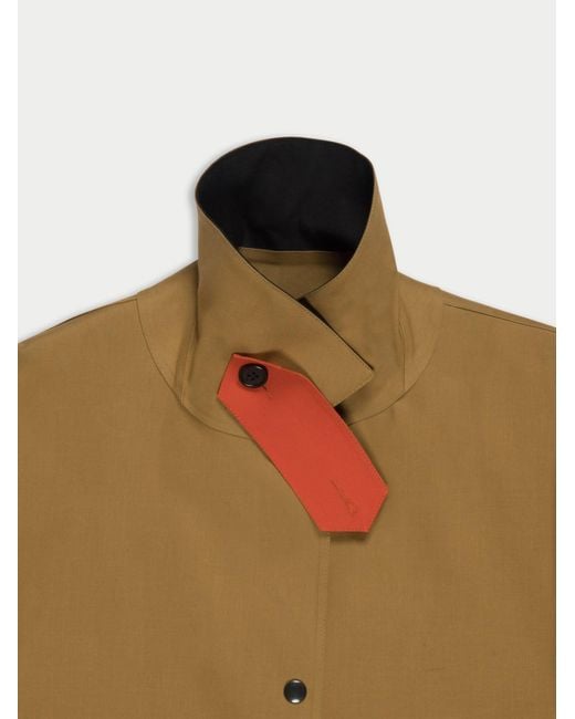 La Fetiche Natural Yoko Traditional Waterproof Cotton Rubber Bonded 3„4 Length Trench Coat, Hand Finished Glued Seams