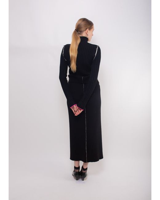 La Fetiche Black Polly Skinny Ribbed Sweater