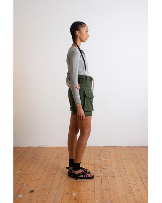 La Fetiche Green Dav Work Wear Styled Shorts