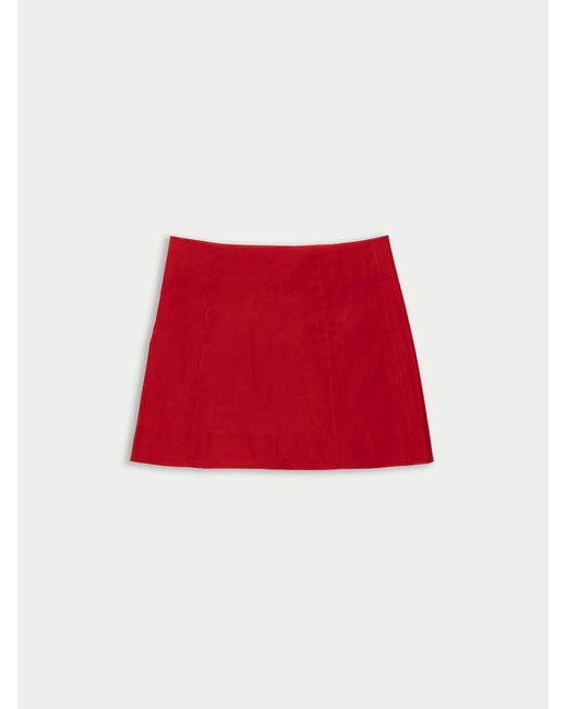 La Fetiche Red James A-Line Panel Mini Skirt