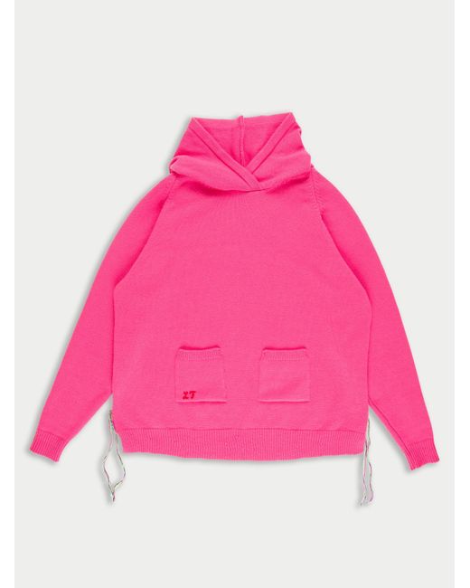 La Fetiche Pink Lacey Knitted Oversized Hoody