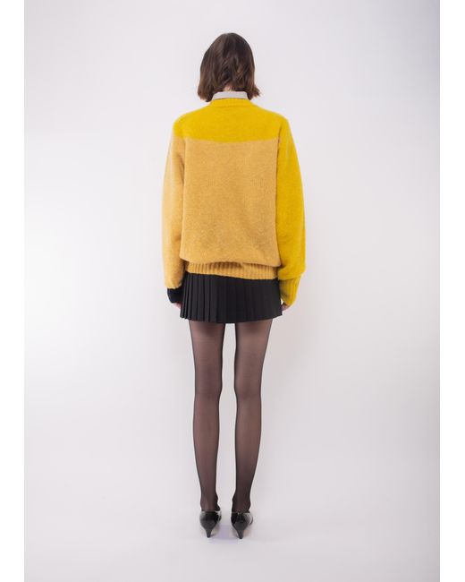 La Fetiche Yellow Eva Brushed Sweater