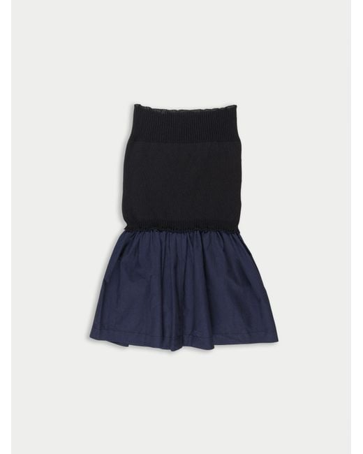 La Fetiche Blue Lettie Upcycled Bandeau Dress