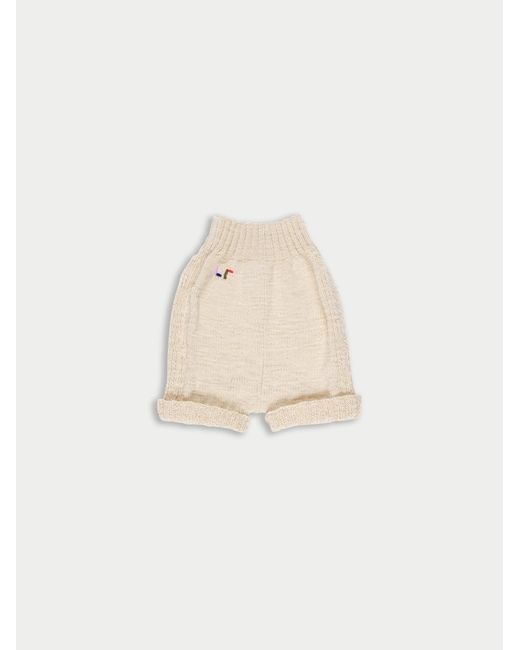 Women's White Rumi Handknitted Shorts