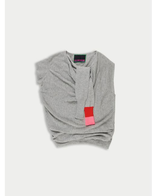 Women's Grey Chrissy Assymetric Fineweight Top