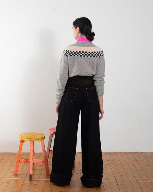 La Fetiche Gray Nova Fairisle Shetland Sweater