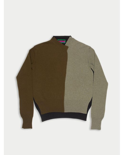 Women's Green William Handframed Patched Lambswool Jumper