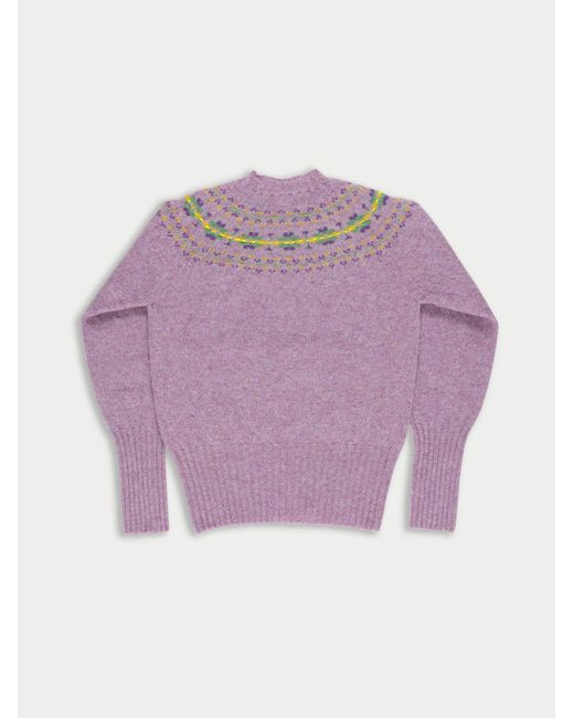 La Fetiche Purple Barbara Traditional Crafted Fairisle Sweater