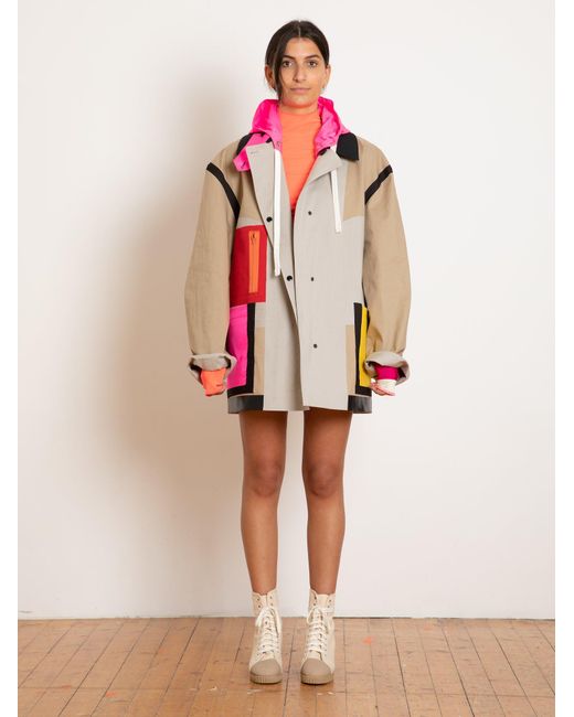 La Fetiche Pink Malevich Fully Reversible Oversized Donkey Jacket