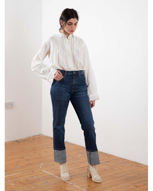 La Fetiche Blue Angelica Stoned Washed High Waisted Denim Jeans