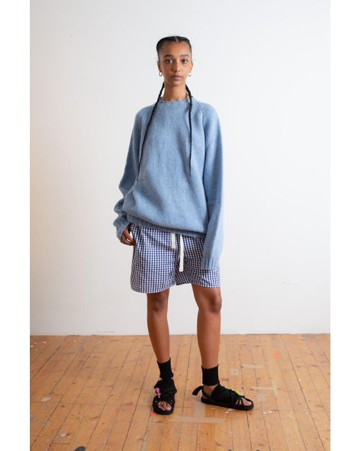 La Fetiche Blue Barney Oversized Menswear Sweater
