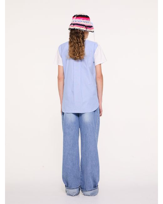 La Fetiche Blue Gab Upcycled Short Sleeve Tshirt