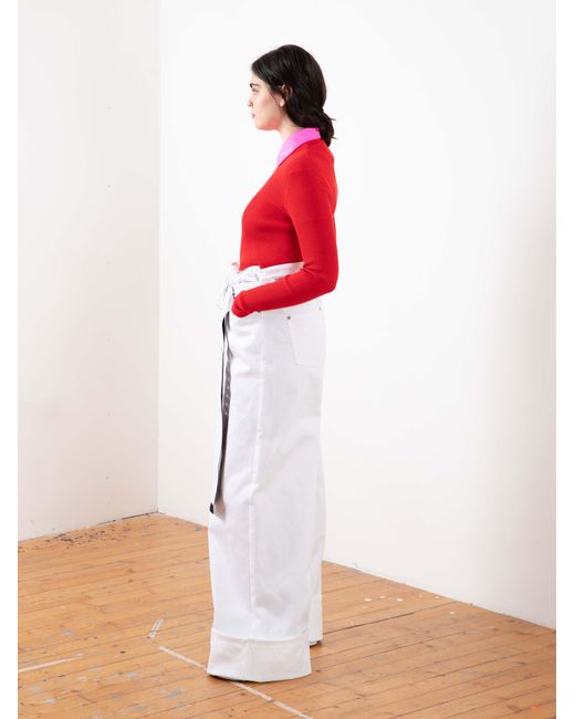 La Fetiche Red Albini Fitted Ribbed Sweater