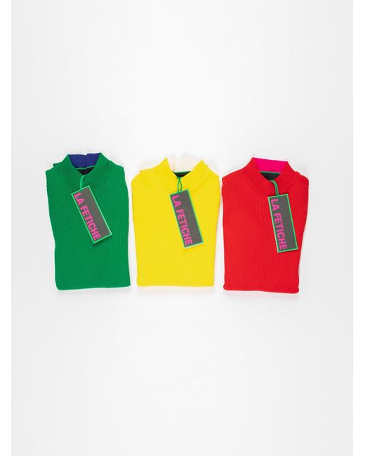 La Fetiche Red Albini Fitted Ribbed Sweater