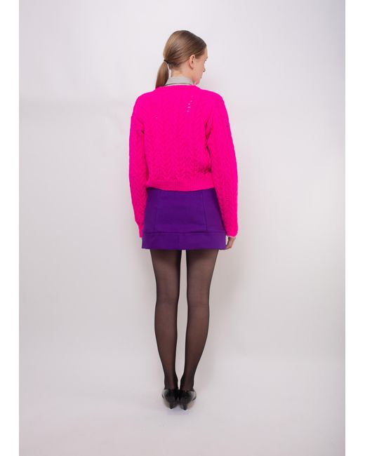 La Fetiche Pink Lisetta Cable Knit Cardigan