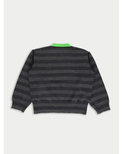 La Fetiche Black Leslie Oversized Loose Fit Striped Sweater