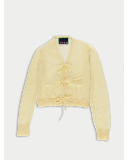 La Fetiche Yellow Alec Lightweight Knitted Cardigan