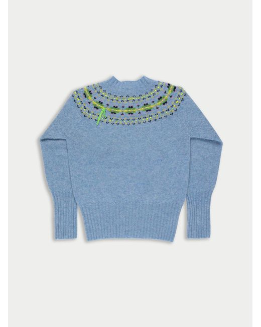 La Fetiche Blue Barbara Traditional Crafted Fairisle Sweater