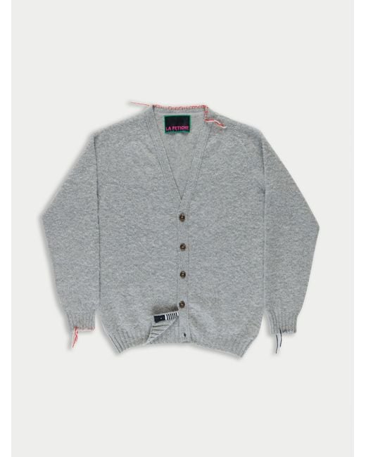La Fetiche Gray Beaton Brushed V-Neck Cardigan