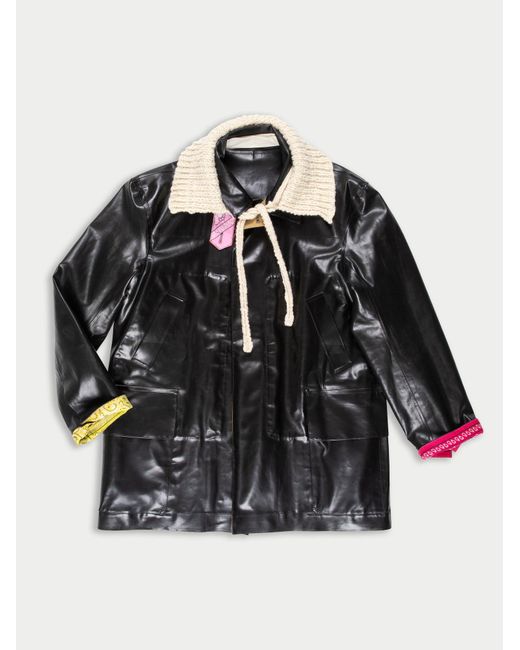 La Fetiche Black Poison Ivy Reversible Rubberised Donkey Jacket