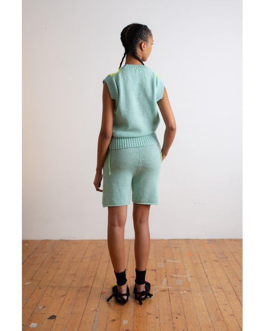 La Fetiche Blue Al Knit Knitted Shorts